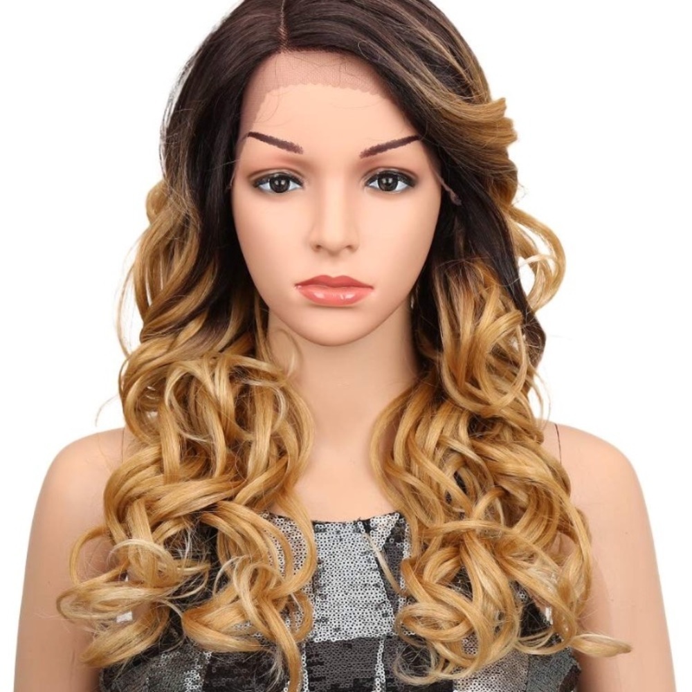 💫CASIE 22” BROWN BLONDE OMBRÉ LACE FRONT Wig💫NWT - Picture 2 of 8